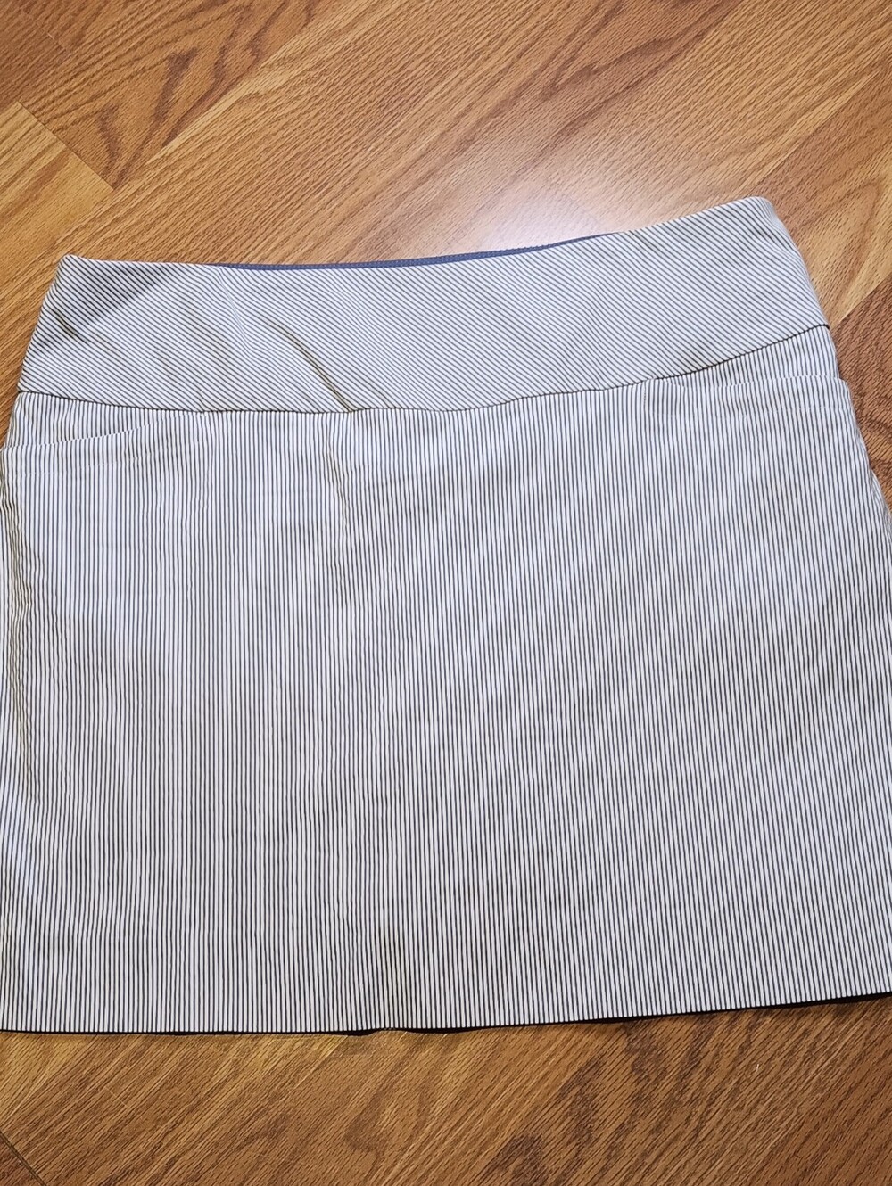 Striped Skort in White and Navy